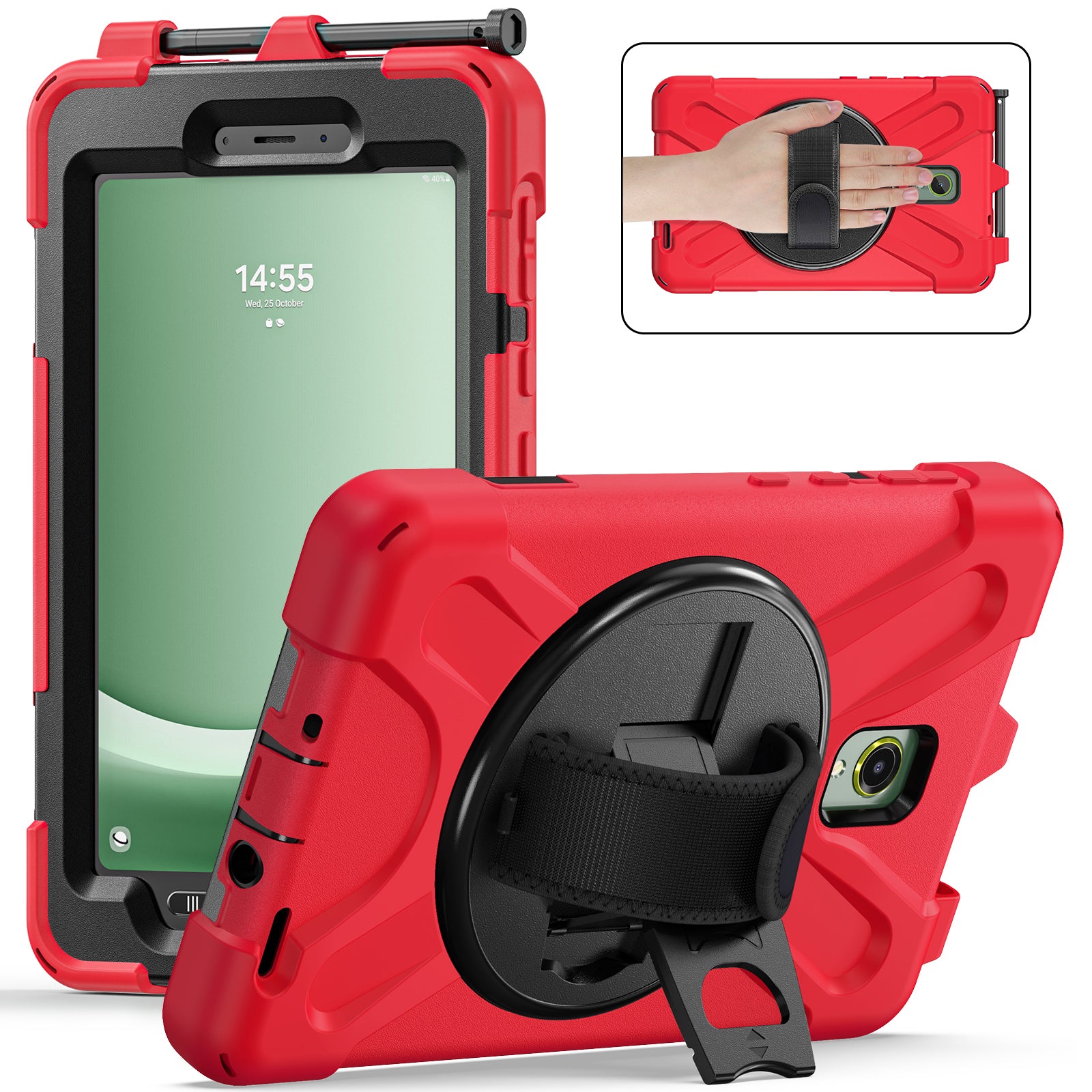 For Samsung Galaxy Tab Active 3 T570 / Tab Active5 X306B Case Hand Strap Kickstand PC+Silicone Rugged Cover For Samsung Galaxy Tab Active 3 T570 / Tab Active5 X306B Case Hand Strap Kickstand PC+Silicone Rugged Cover
